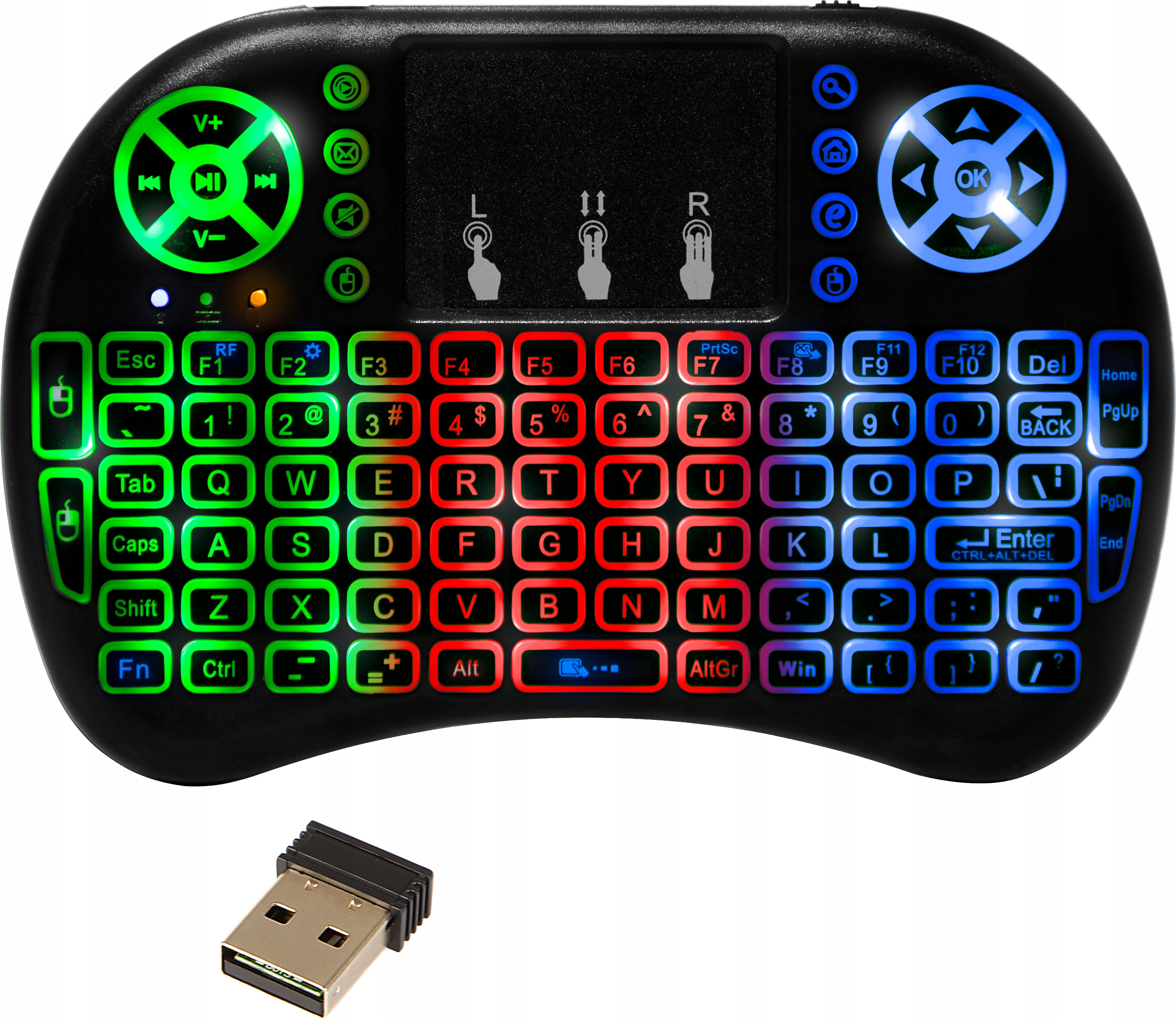 KLAWIATURA MINI BLOW BEZPRZEWODOWA SMART TV LED PODŚWIETLENIE TOUCHPAD