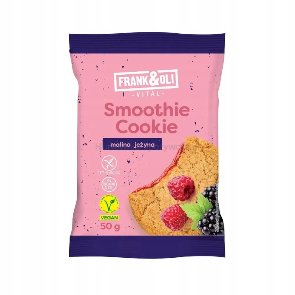 Levně Frank & Oli Smoothie Cookie ovesné sušenky s náplní z maliny a