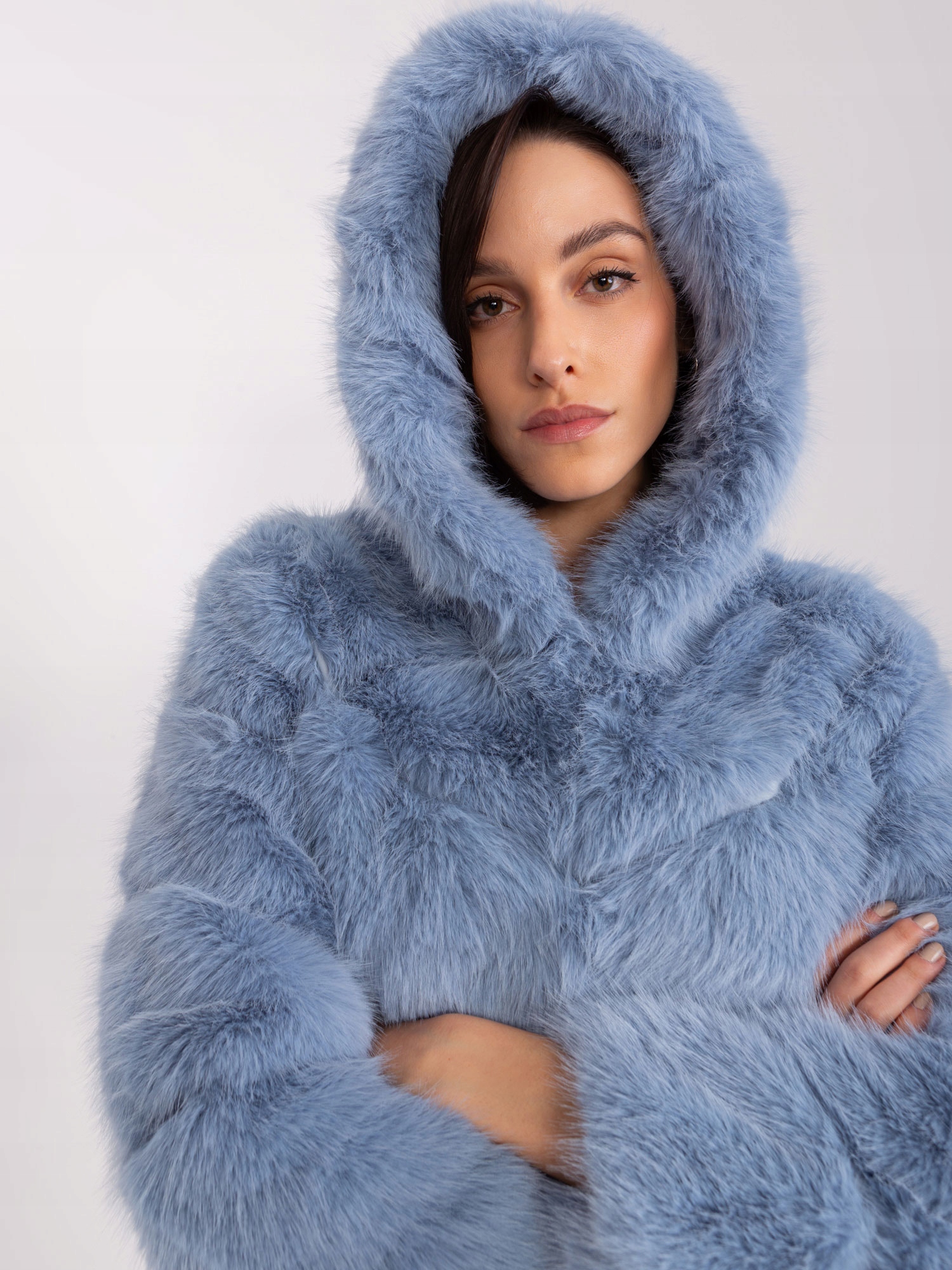 KURTKA DAMSKA FUTRZANA Z KAPTUREM FUTERKO Z PODSZEWKĄ Marka inna