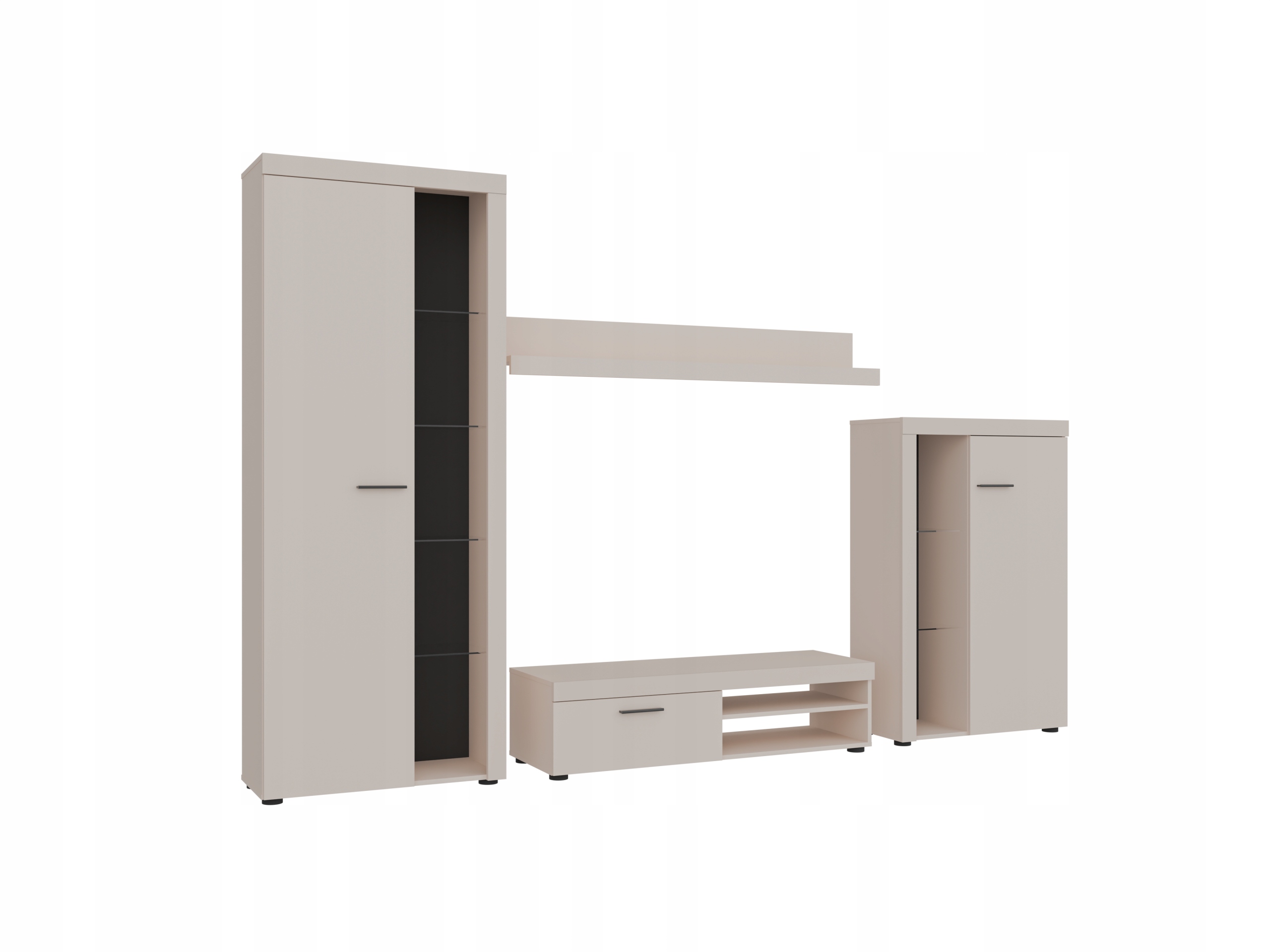 Moderní Nábytková Stěna Nábytek do obývacího pokoje Astra Elegantní Béžová Písková