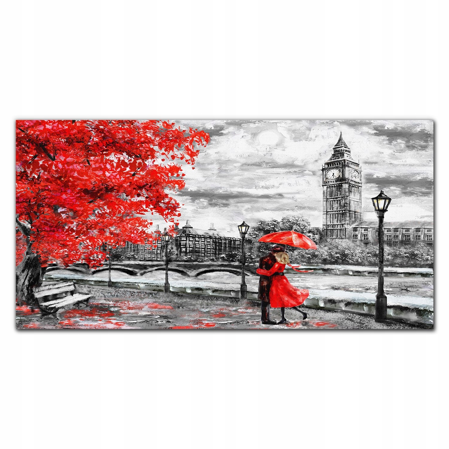 Obraz na plátne na ráme Londýn pár 140x70 cm