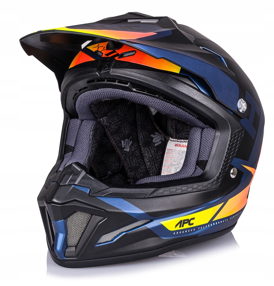 KASK MOTOCROSSOWY DLA DZIECKA HJC CL-XY II r M Kolor niebieski pomarańczowy żółty