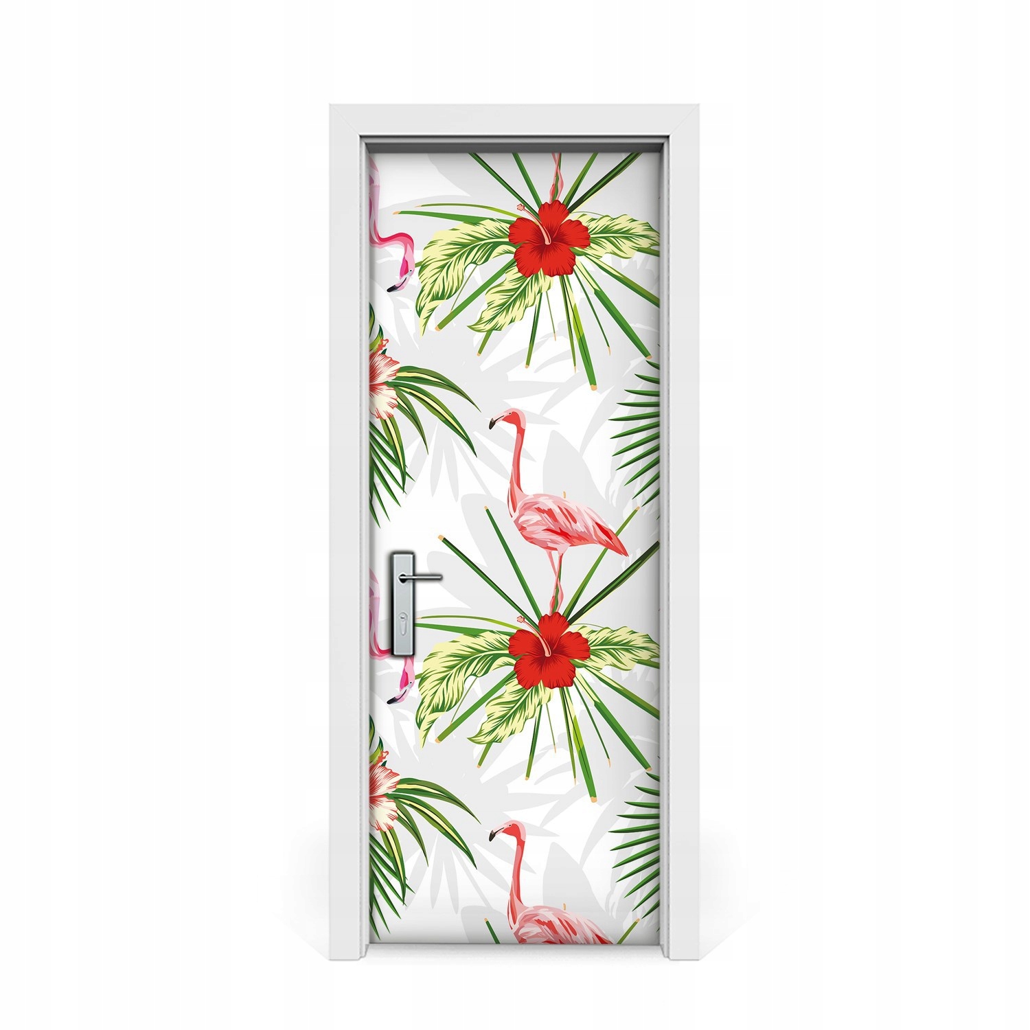 

Naklejka na drzwi Flamingi Liście Kwiaty 75x205