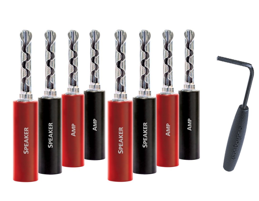 Audioquest SureGrip 100 Bfa Banánový konektor na repro kábel strieborný 8 kusov