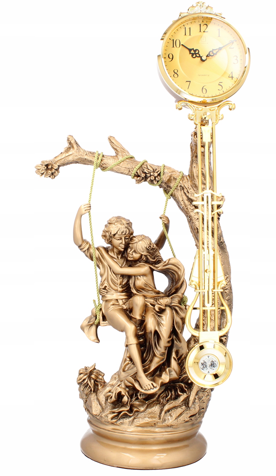 Livello Stojaci krbový hodinový stroj Keramický Zlatý 78 cm Pár na hojdačke