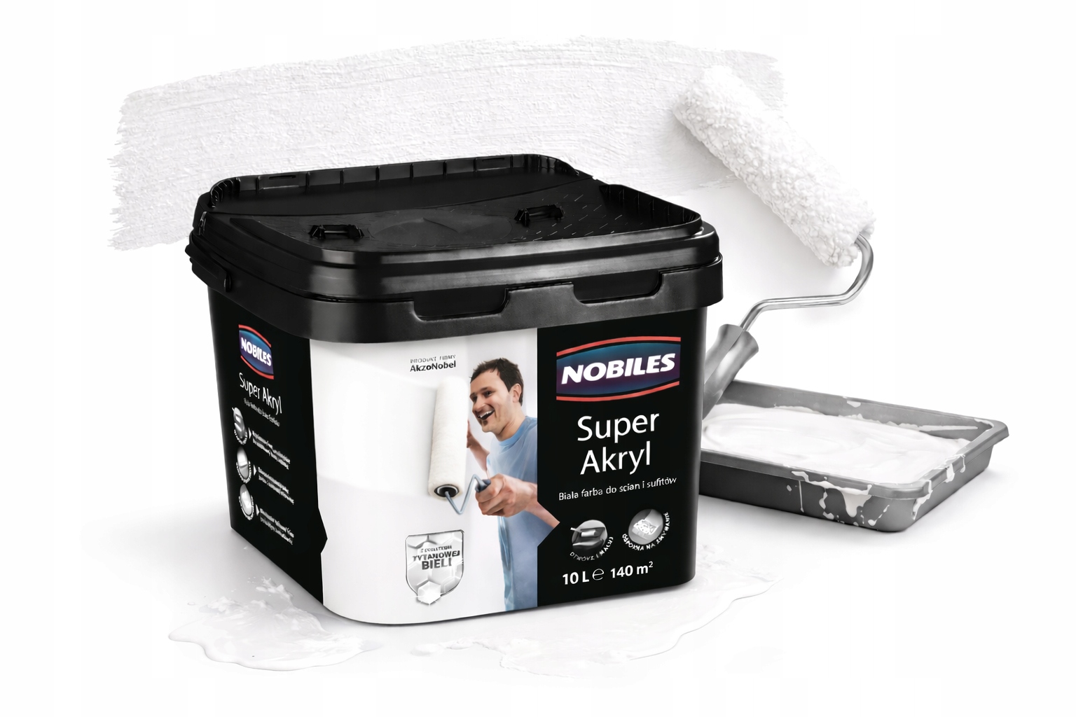 Nobiles Akryl biała farba do ścian i sufitów 10L
