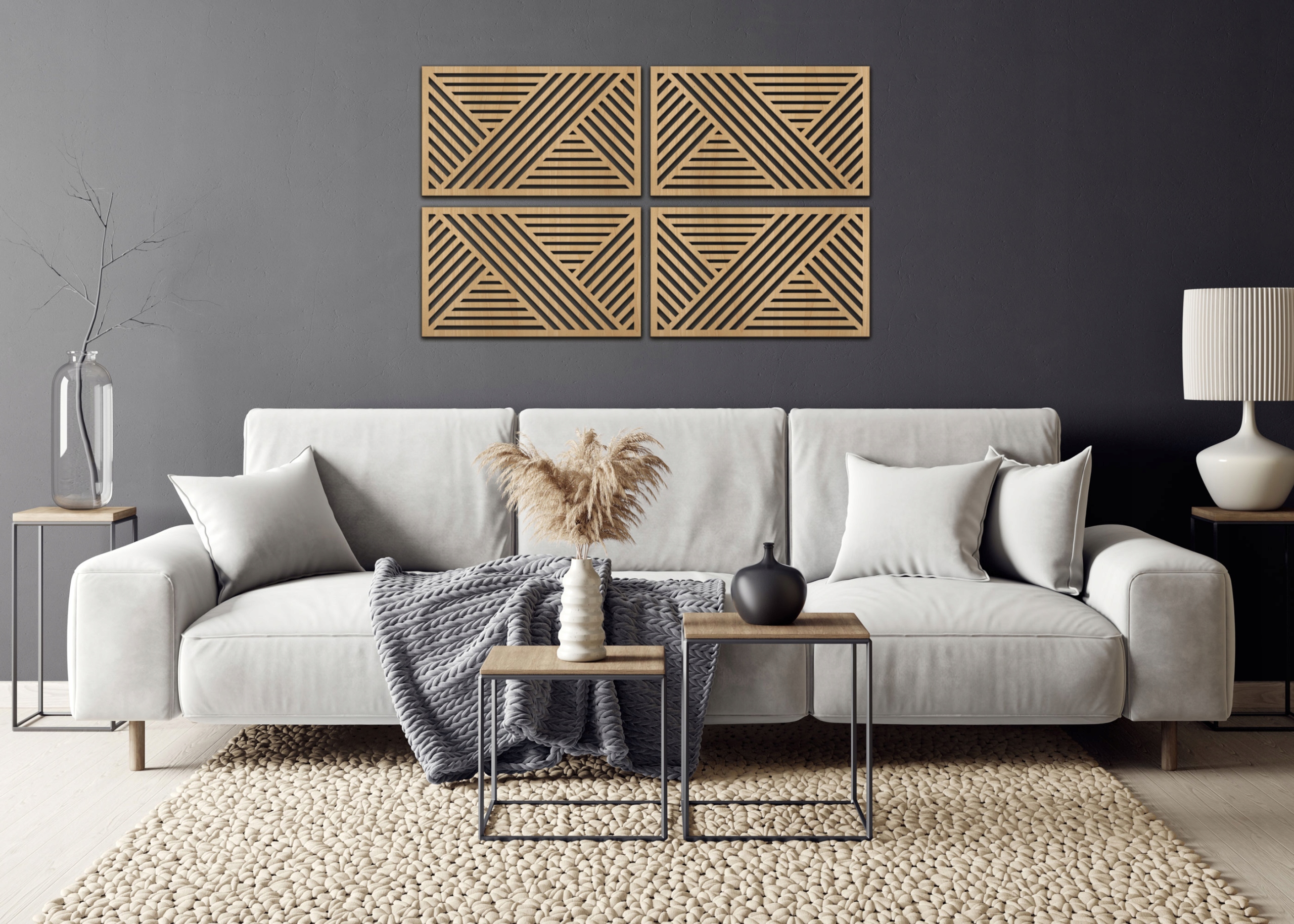 Duża Drewniana Dekoracja Ażurowa do Salonu, BOHO Marka Missing Decor