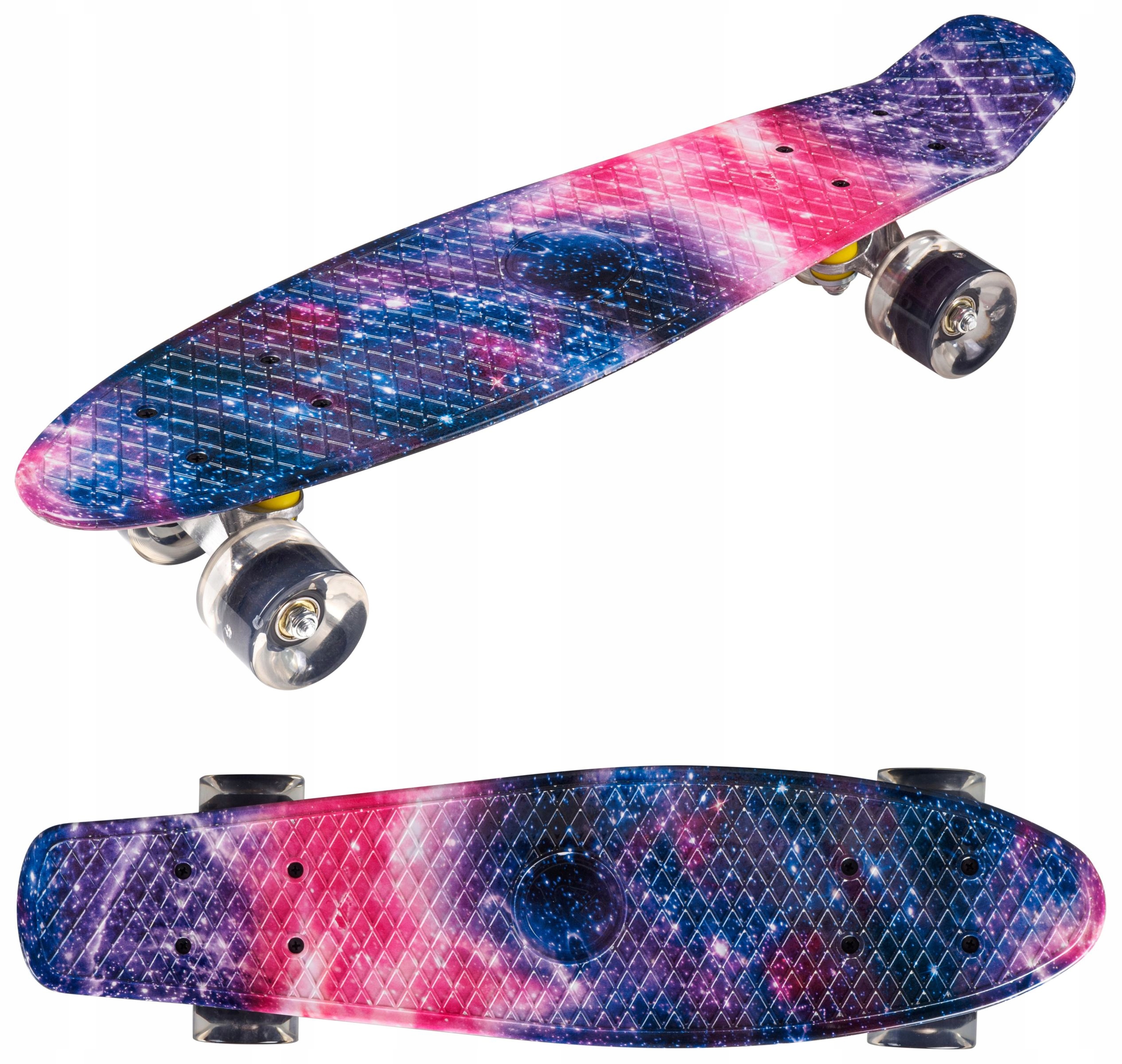 СКЕЙТБОРД FISZKA 56 СМ СВЕТЯЩИЕСЯ КОЛЕСА LED - SPACE