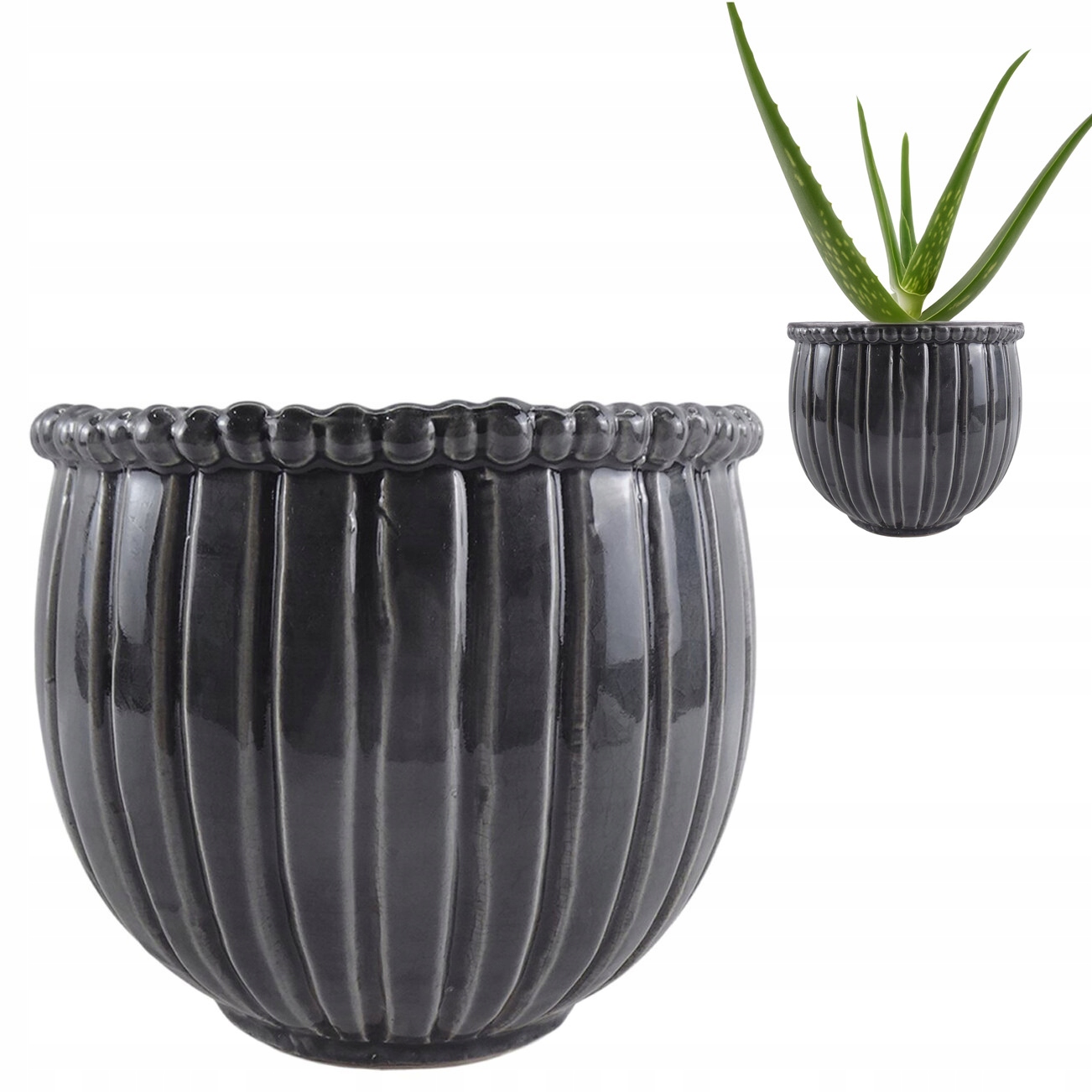 Květináč Skandinávský 21 cm velký na bonsaje aloe, obal na květináč boho