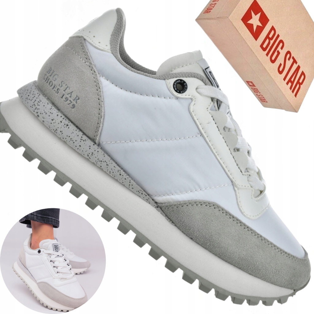 Buty damskie Big Star NN274509 białe sneakersy lekkie klasyczne