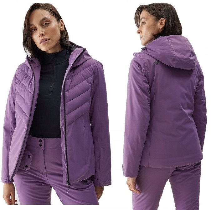 4F Dámská prošívaná zimní lyžařská bunda Membrána 5 000 TJACF122 > Xs