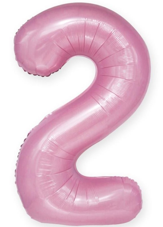 

Balon foliowy Cyfra 2 Różowy Duży 100cm