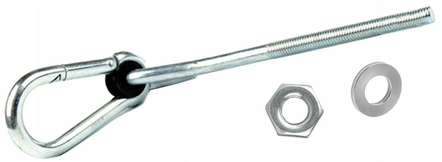 Karabińczyk zab. z tulejką plastikową huśtawka hak Długość siedziska 1 cm