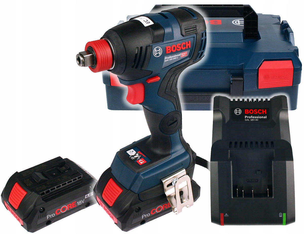 KLUCZ UDAROWY GDX 18V-200 C BOSCH 2x4,0Ah L-BOXX