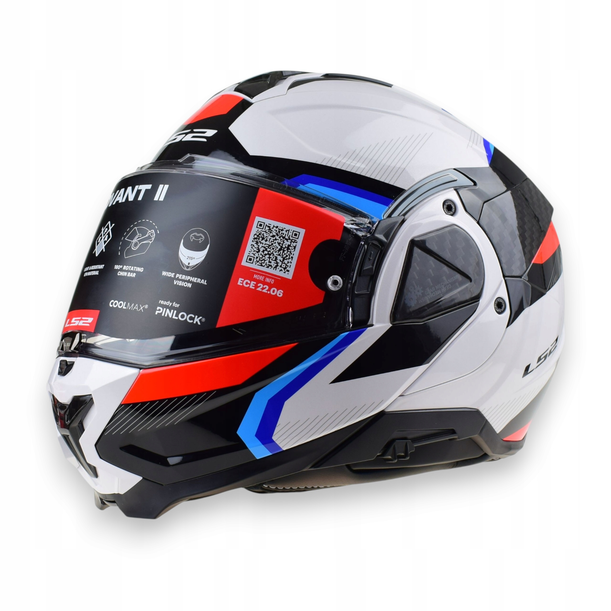 Kask szczękowy LS2 FF910 Advant II Triple White Blue Red Pinlock rozm. L