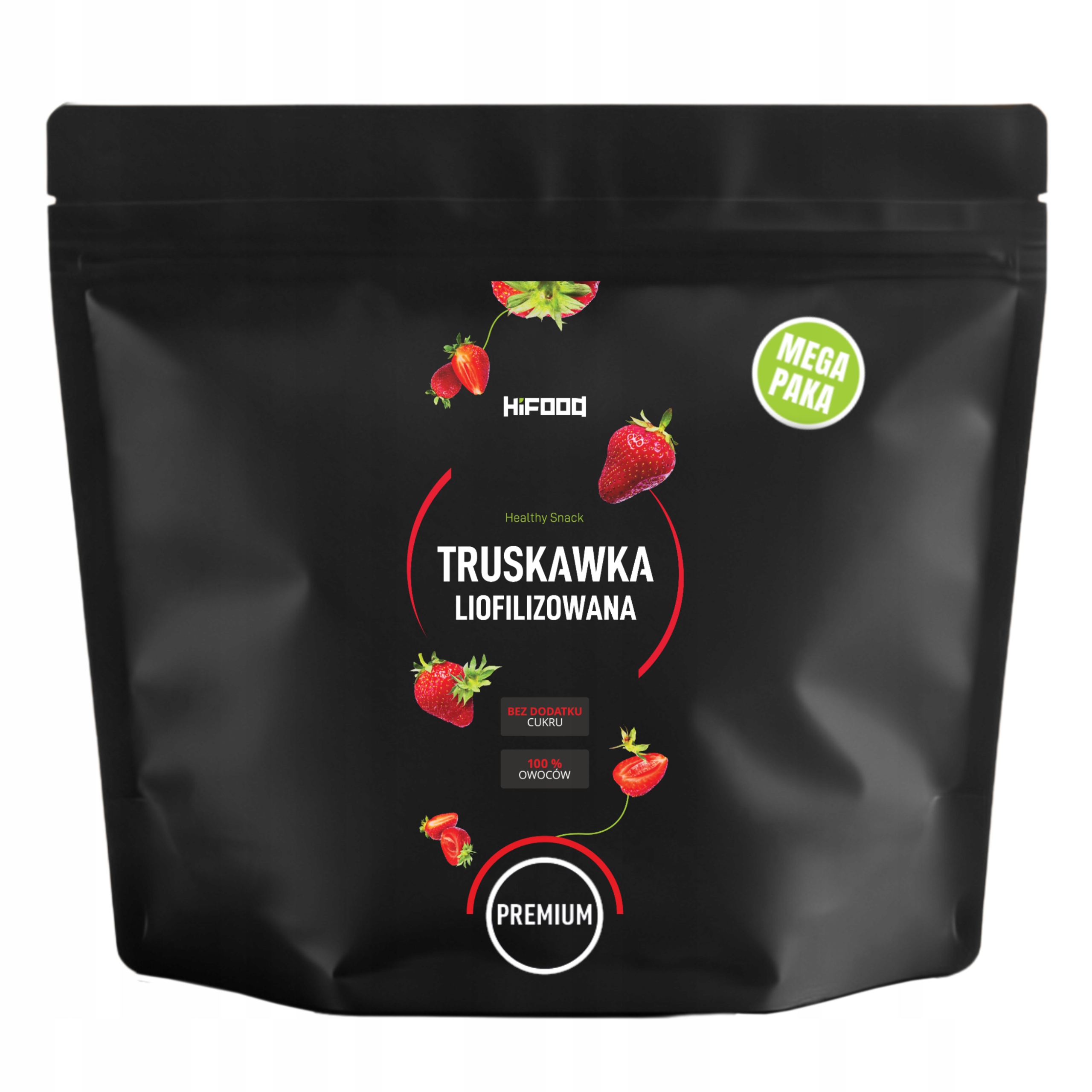 Truskawka Liofilizowana 300g XXL Grys Truskawki Liofilizowane HiFOOD