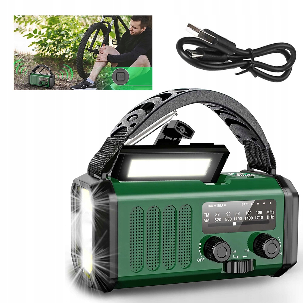 Nouzové solární rádio Am Fm Sos s Usb nabíječkou a kompasem