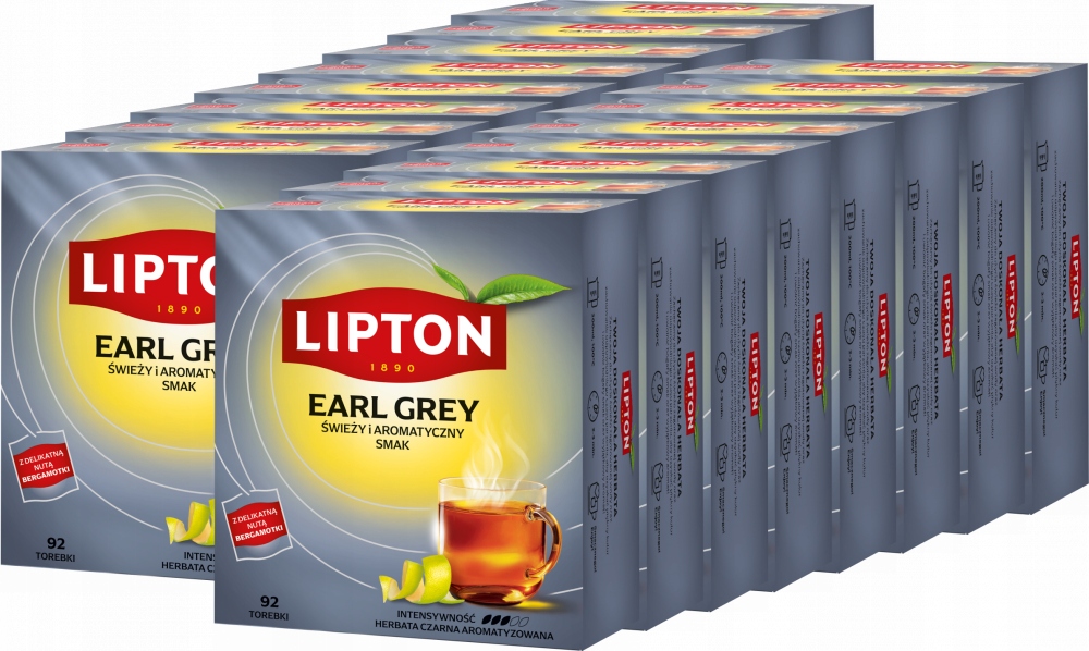 Herbata Earl Grey czarna w torebkach Lipton 92 szt x16