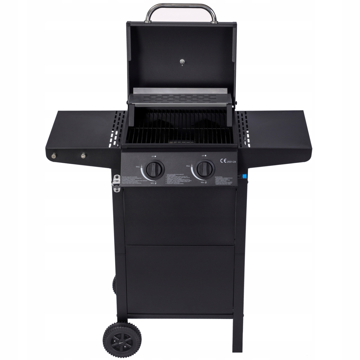 GRILL GAZOWY OGRODOWY LANDGRAF RUSZT MIEJSCE NA BUTLĘ TERMOMETR PÓŁKI Liczba palników 2