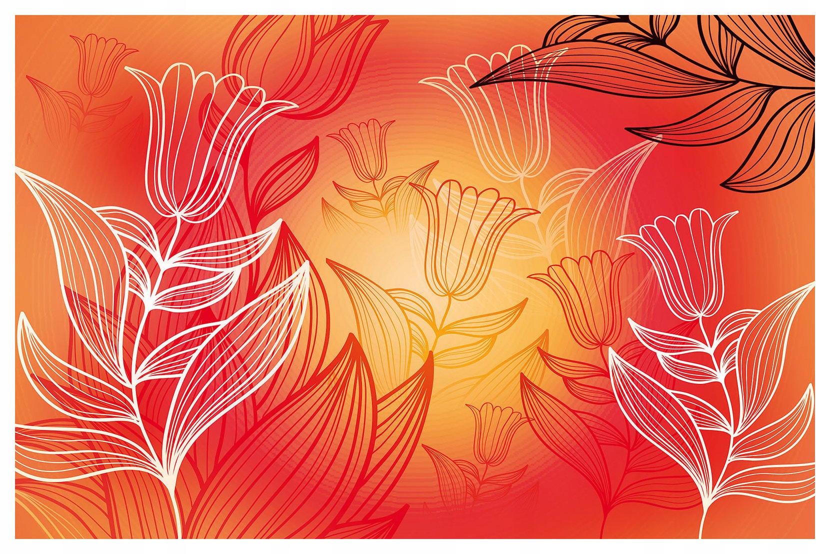 Fototapeta Tulipány Gradient Akvarel Oranžový vinyl 208x146 lepidlo