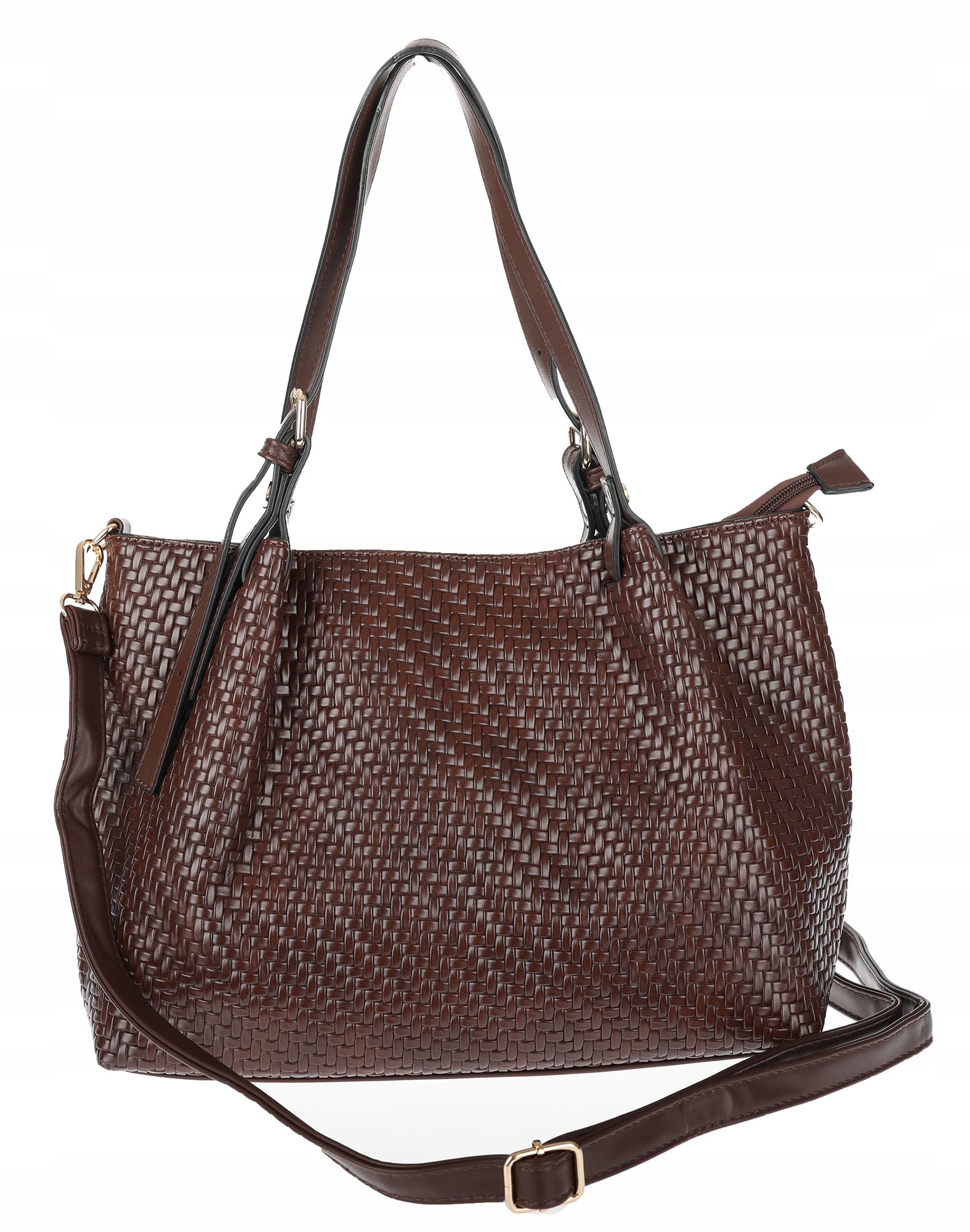 Dámská kabelka kufřík shopper prostorná elegantní přes rameno HJ397 Čokoláda