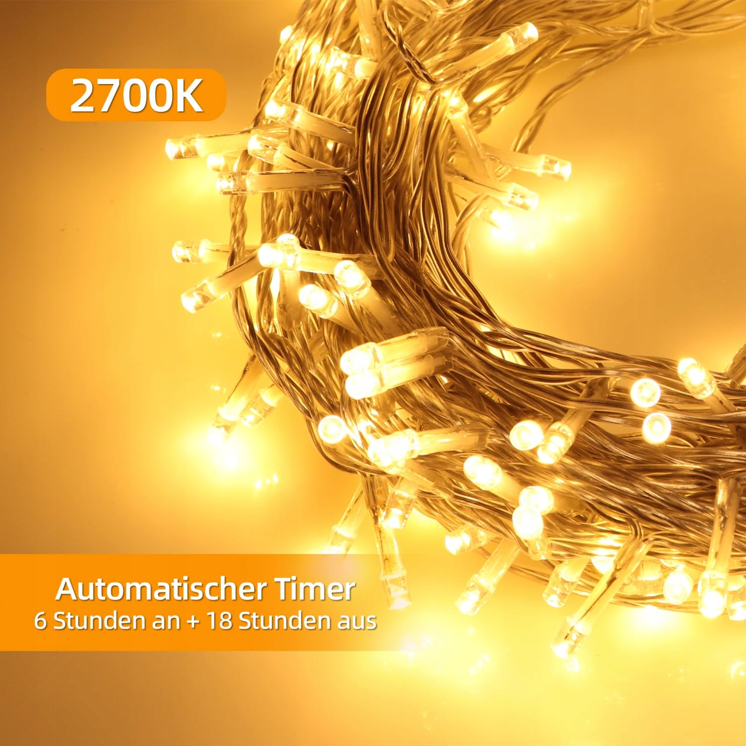LED LAMPKI ZEWNĘTRZNE 60M 600LED ODPORNE NA WARUNKI POGODOWE 8 TRYBÓW TIMER — miniatura 2