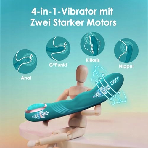 WIBRATOR G-Punkt Dla Kobiet 3 Rotacje 10 Wibracji Cichy Dildo Zestaw — miniatura 7