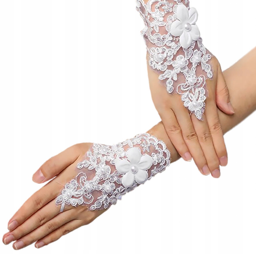 RĘKAWICZKI KOMUNIJNE DEC05 komunię wianek komunii dekoracja komunia białe