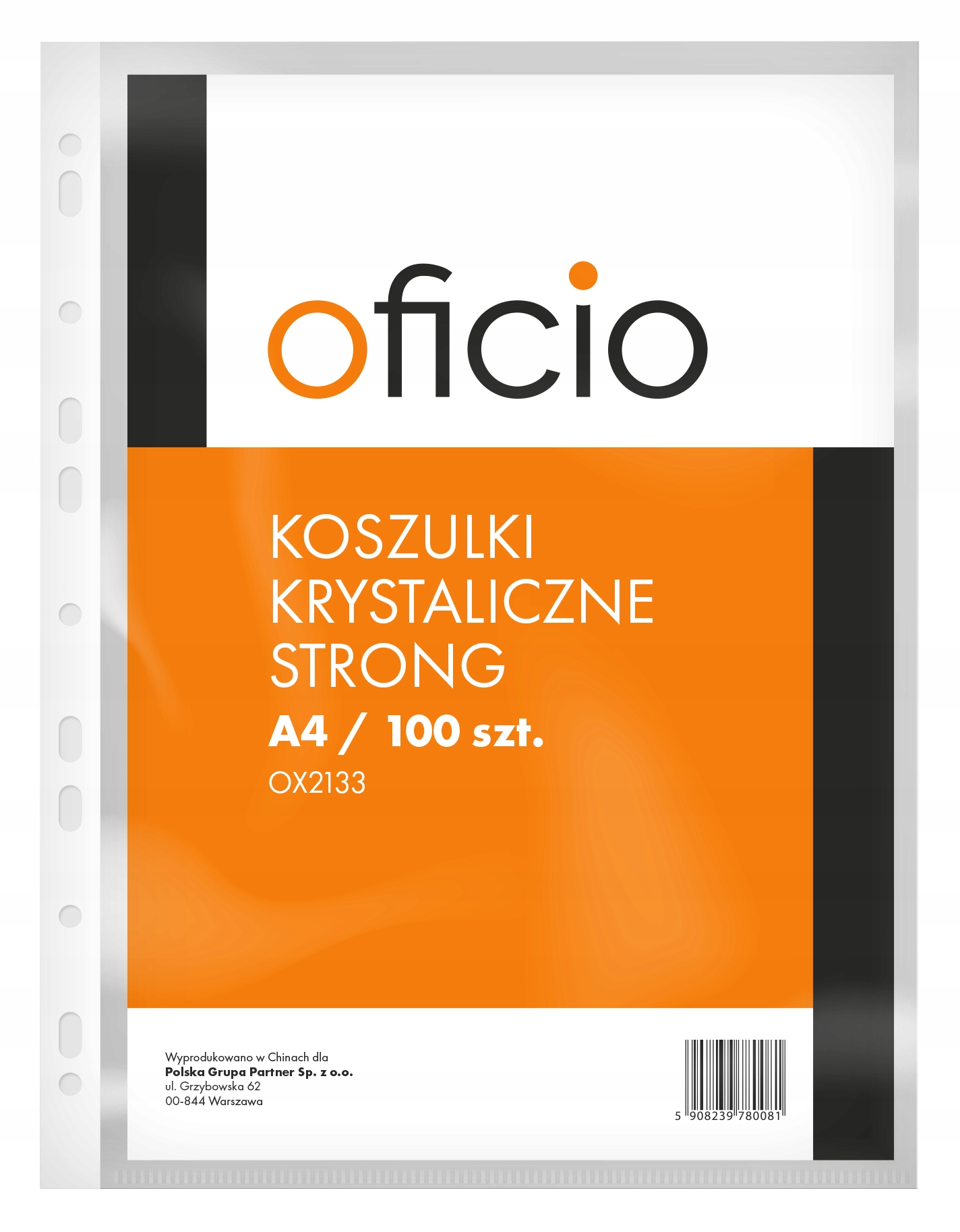 

Koszulki na dokumenty strong A4 krystaliczne 80mic