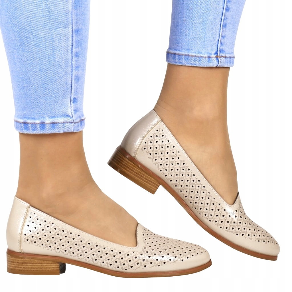 Dámské mokasíny Pohodlné Jarní boty na ploché podrážce Zlaté