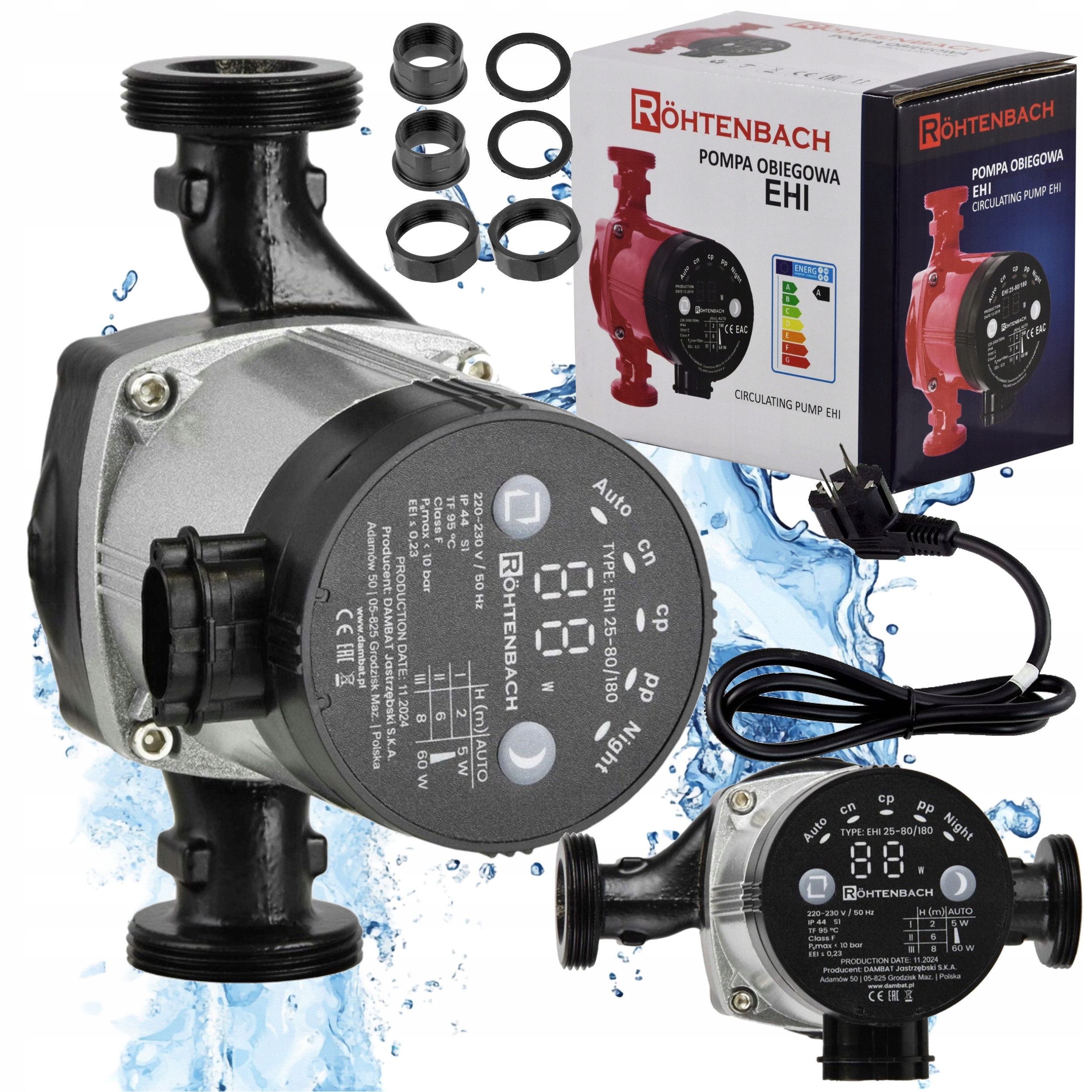 Energeticky Úsporná Obehová Cirkulačná Pumpa Na Vodu 25-80/180, Elektronická