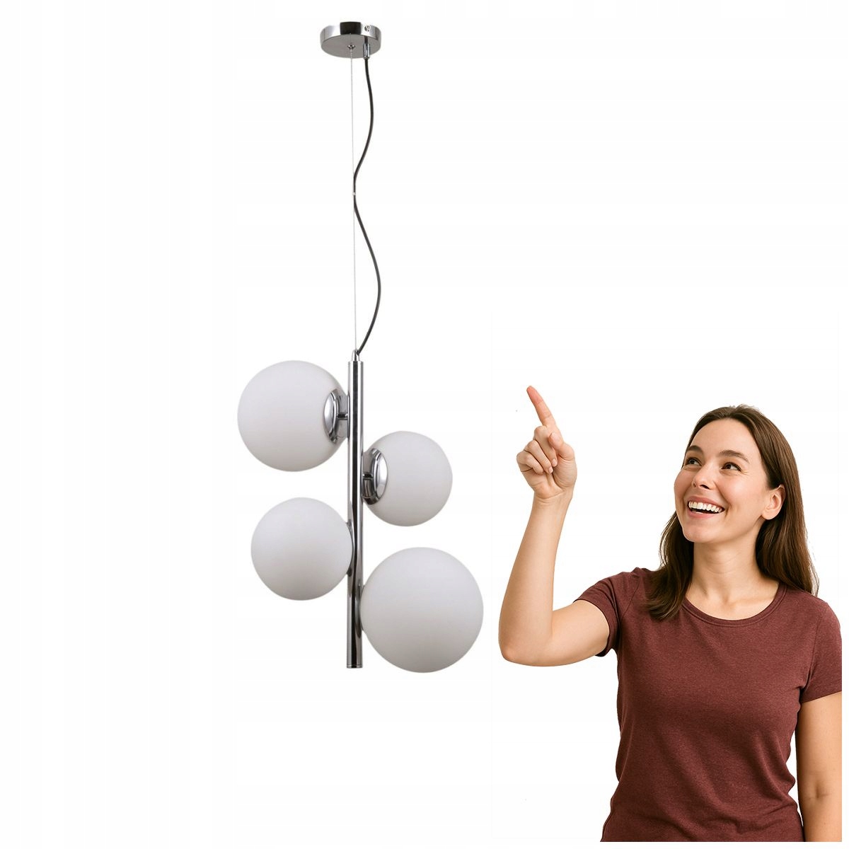 Moderní závěsná lampa Рiga Chrom 4xE14, Italux