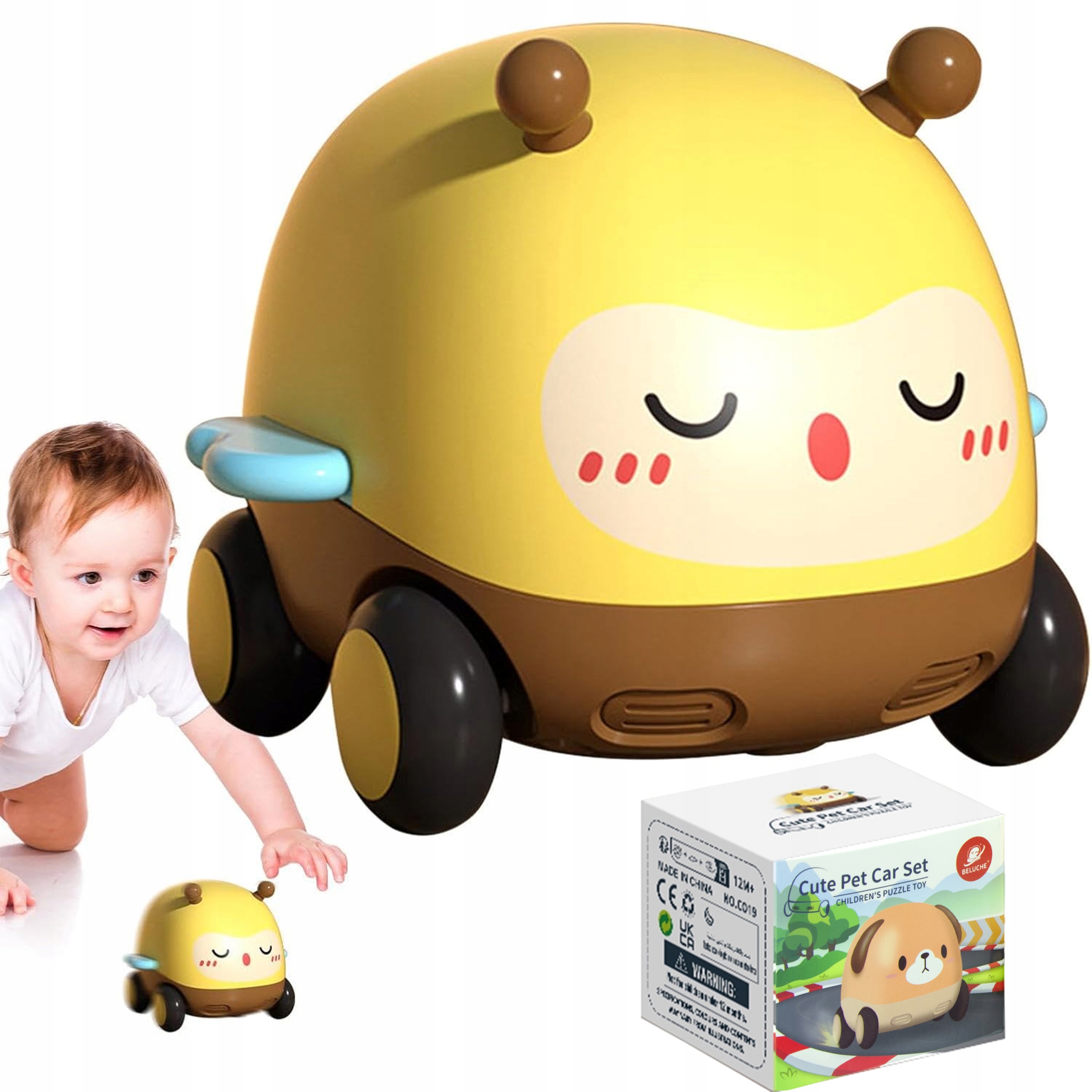 AUTKO ZWIERZĄTKO SAMOCHODZIK PSZCZOŁA AUTO Z NAPĘDEM DO NAUKI RACZKOWANIA