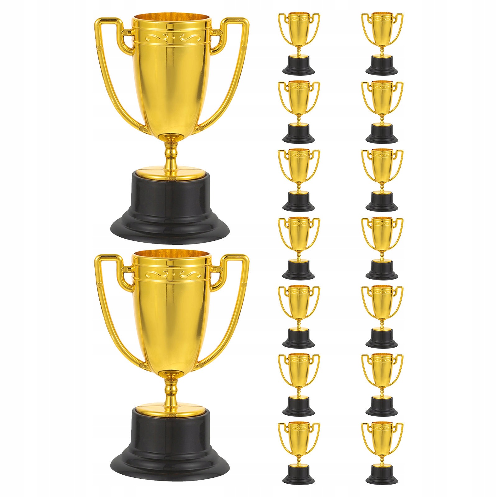 16SZT Złote Mini Trofea Z Plastiku Dla Dzieci Na Zawody