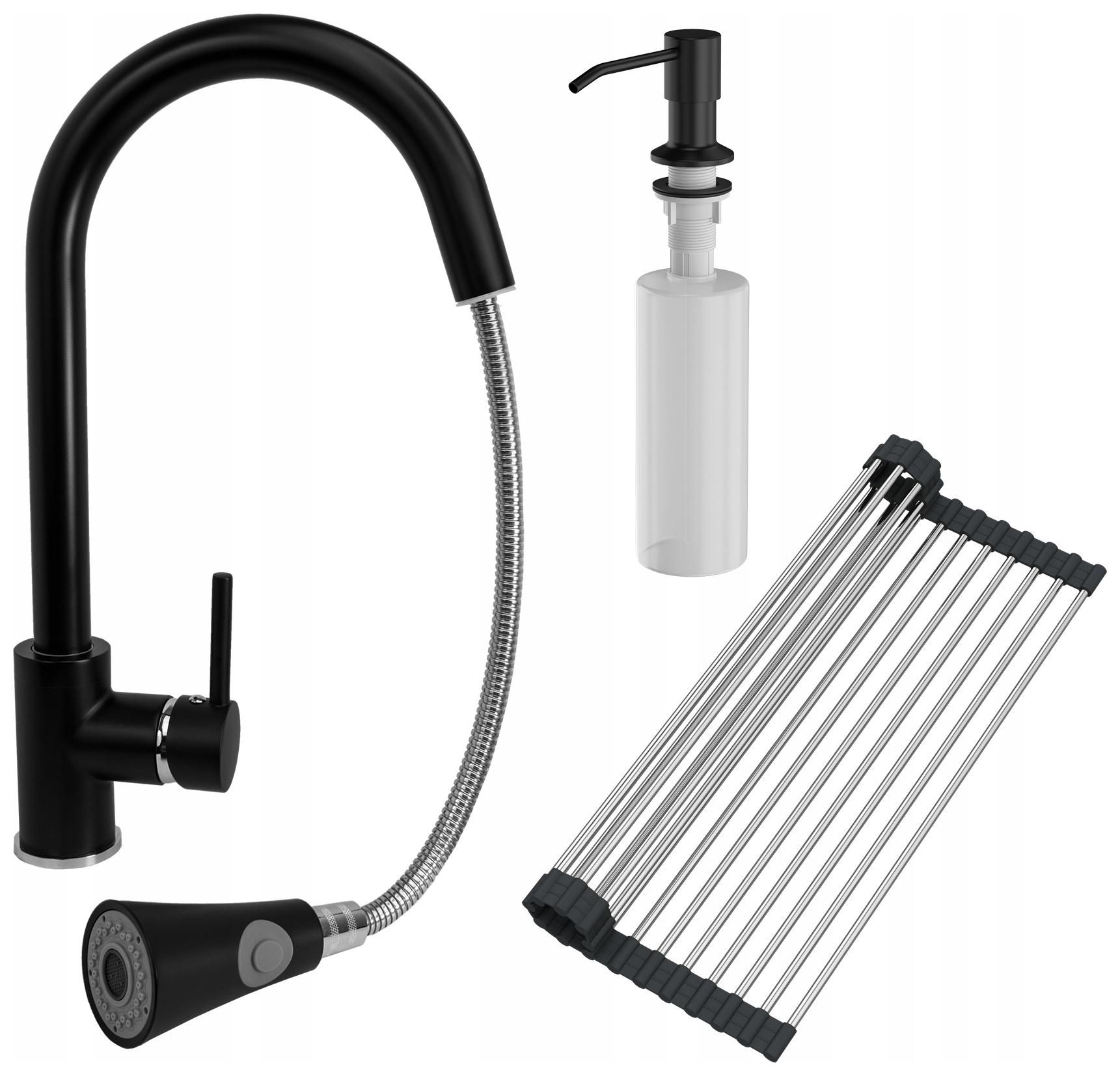 Stojanková kuchynská batéria Granitan Kuchynský set čierny