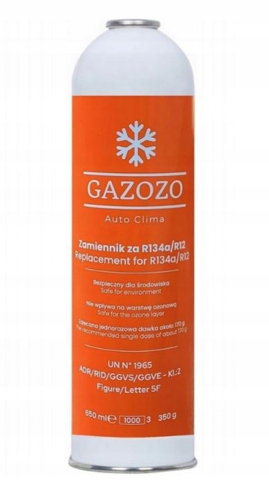

Gaz do samodzielnego nabicia Klimatyzacji w Aucie