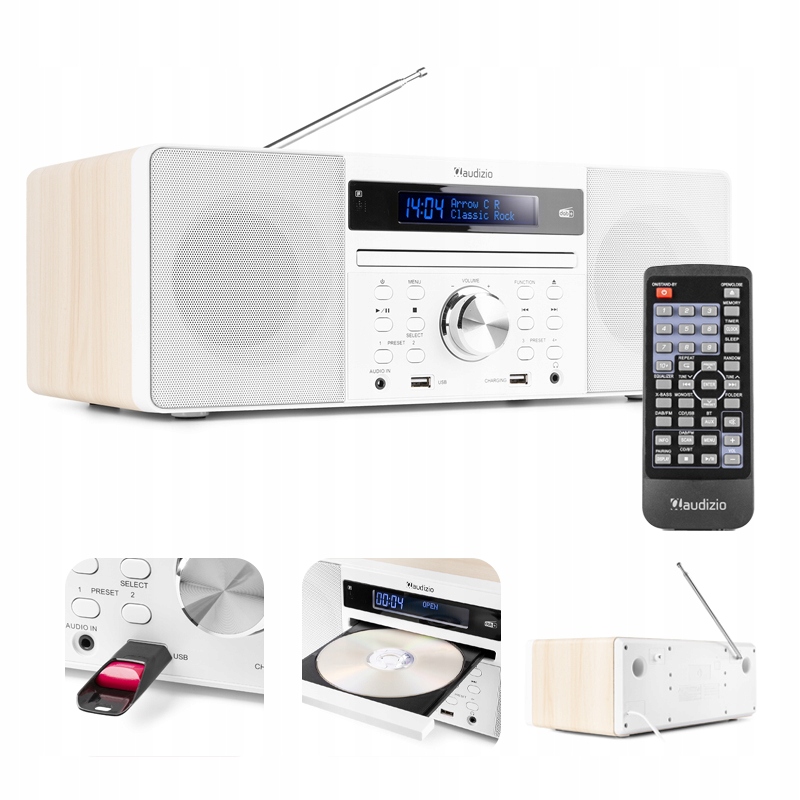 Radioodtwarzacz cyfrowy Dab+ Fm CD Bt Usb biały