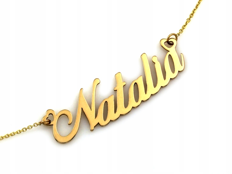 Zlatý náhrdelník 585 s jménem Natalia r45 lesklá celebrita jako dárek