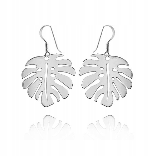 

Srebrne Kolczyki Liść Monstery Monstera srebro 925