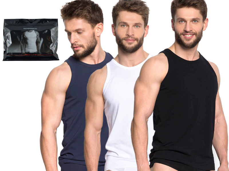 Tričko Pánské ramínko Henderson Red Line 3ks M