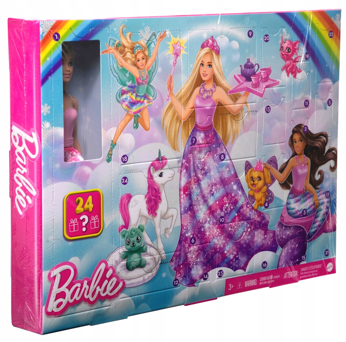 Адвент-календарь Barbie Dreamtopia, кукла, 3 образа и 4 зверушки, 24 сюрприза, от 3 лет — фото 7