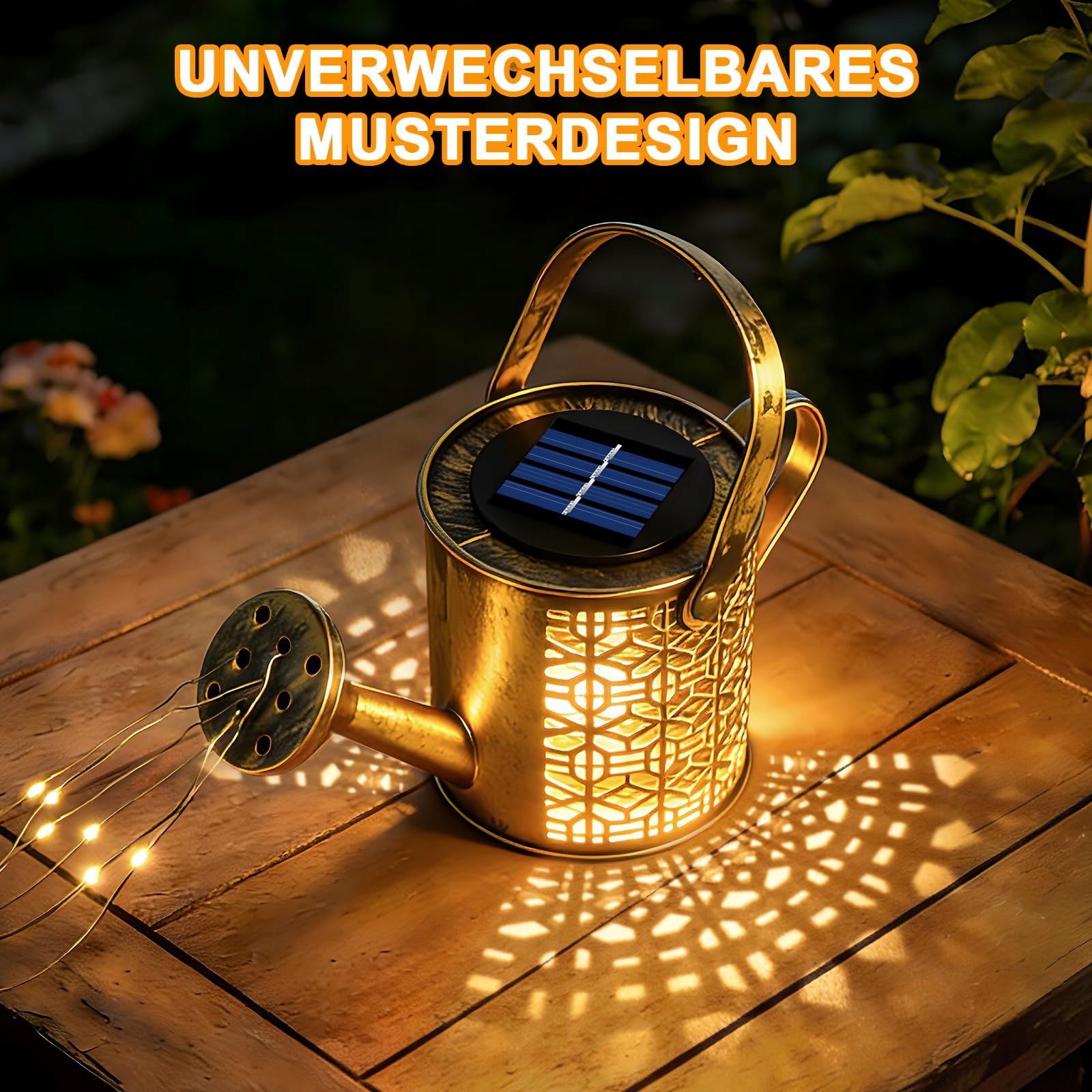 VINTAGE LED Solarna Konewka z Lichterkette IP65 na Ogród 2 Sztuki — miniatura 4