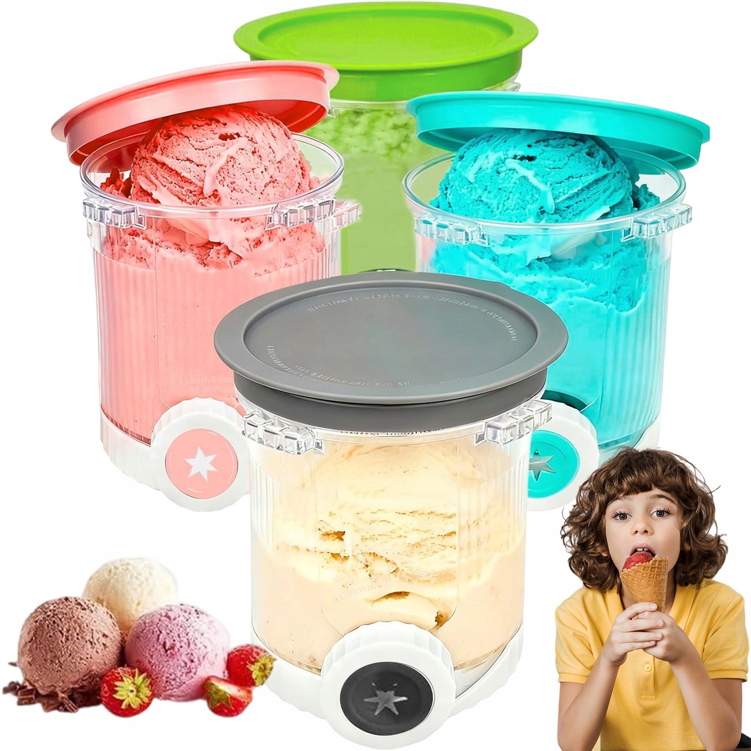 4 Sztuk Pojemniki Do Lodów Ninja Creami Swirl NC700 NC701 Z Pokrywką