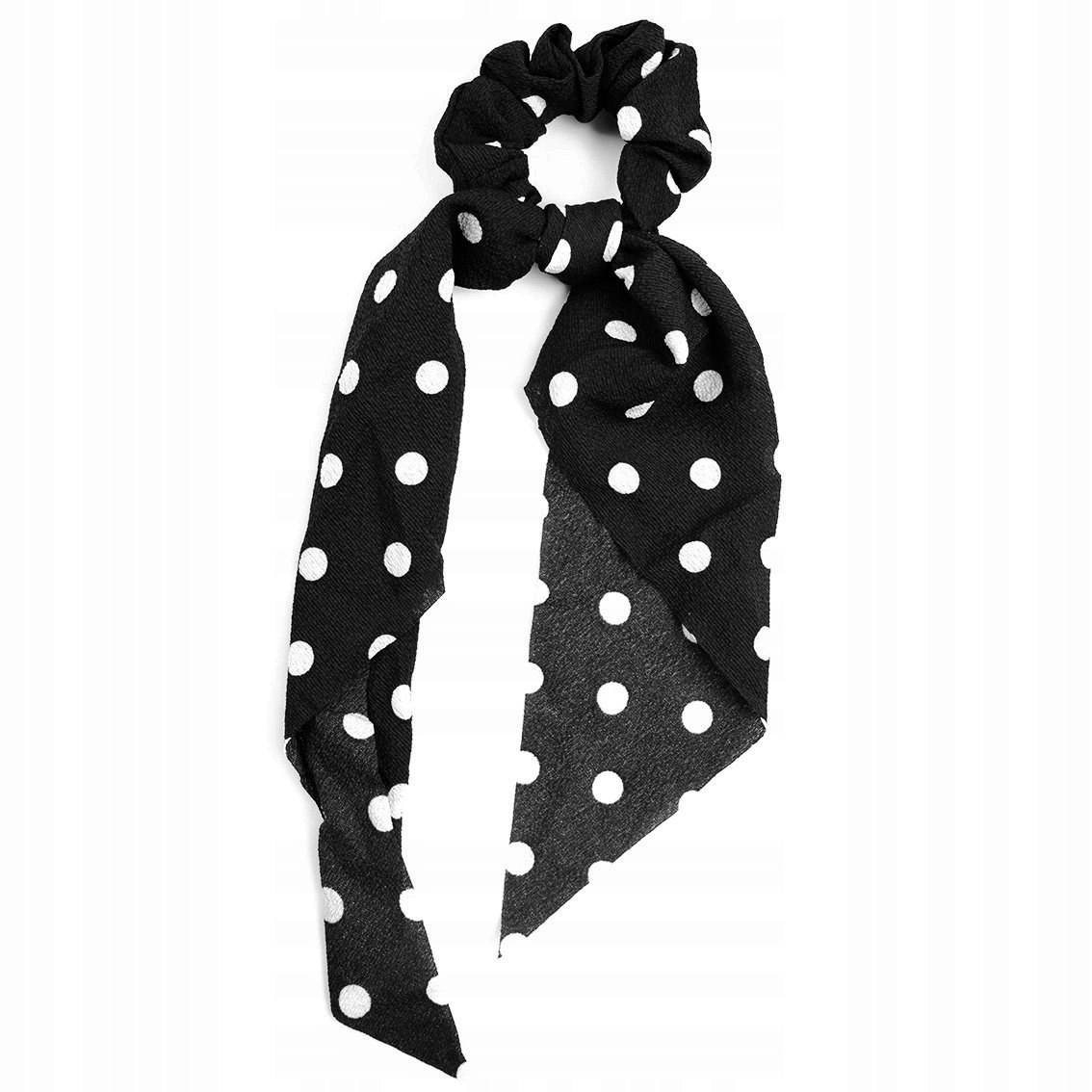 

Gumka do włosów Apaszka kropki Czarna scrunchies