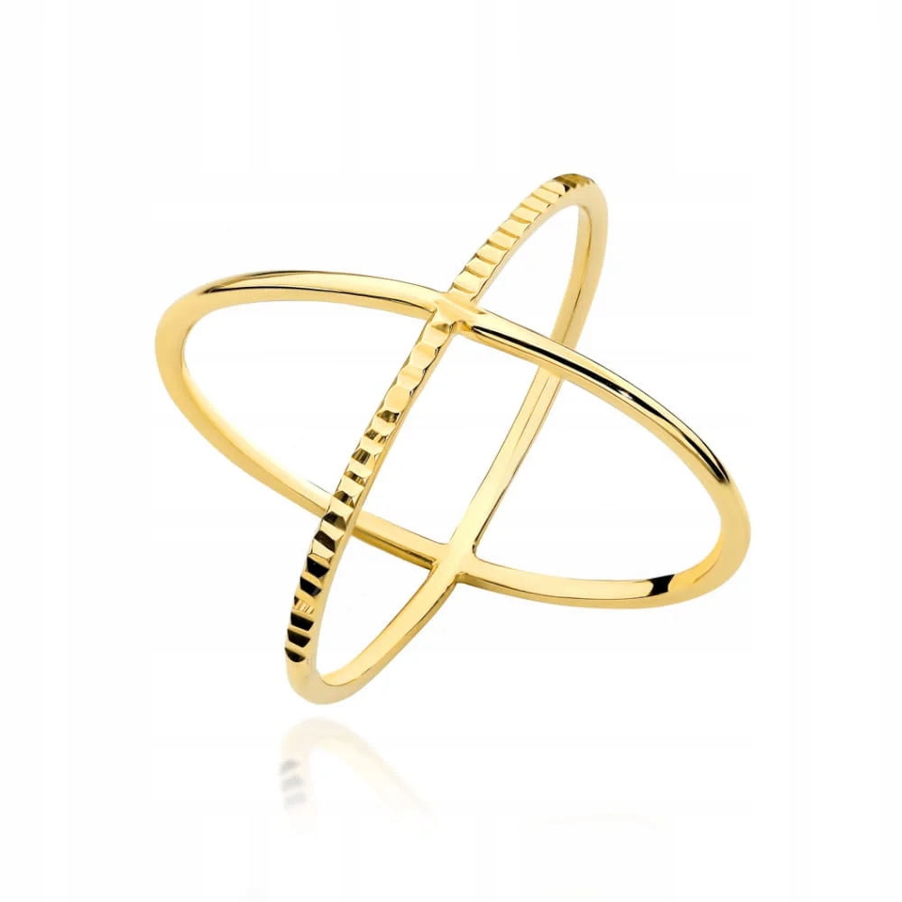 Dámský klasický zlatý prstýnek X velikost 11 ryzost 585 moderní design