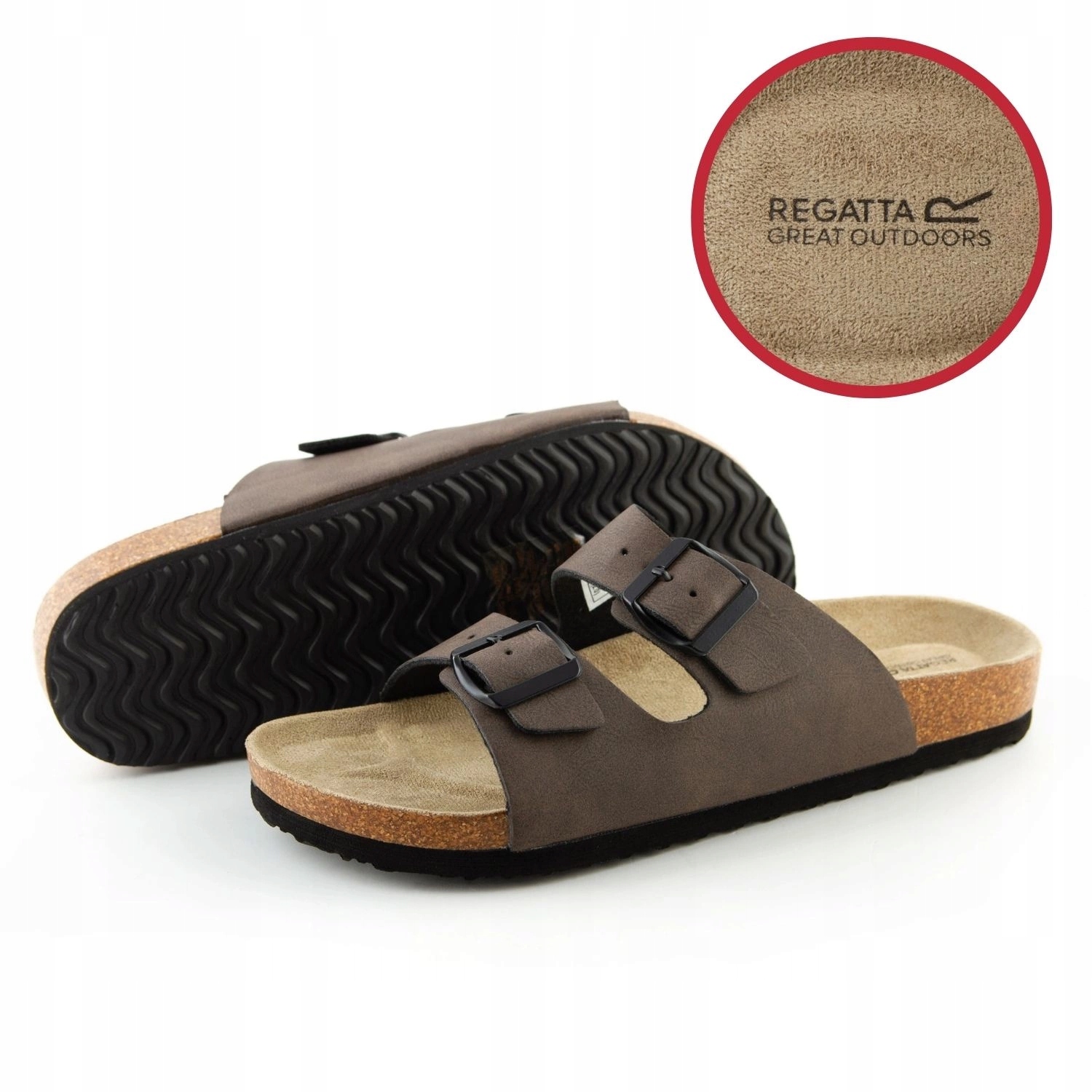 Klapki damskie Regatta wsuwane profilowane z korkową podeszwą r. 40