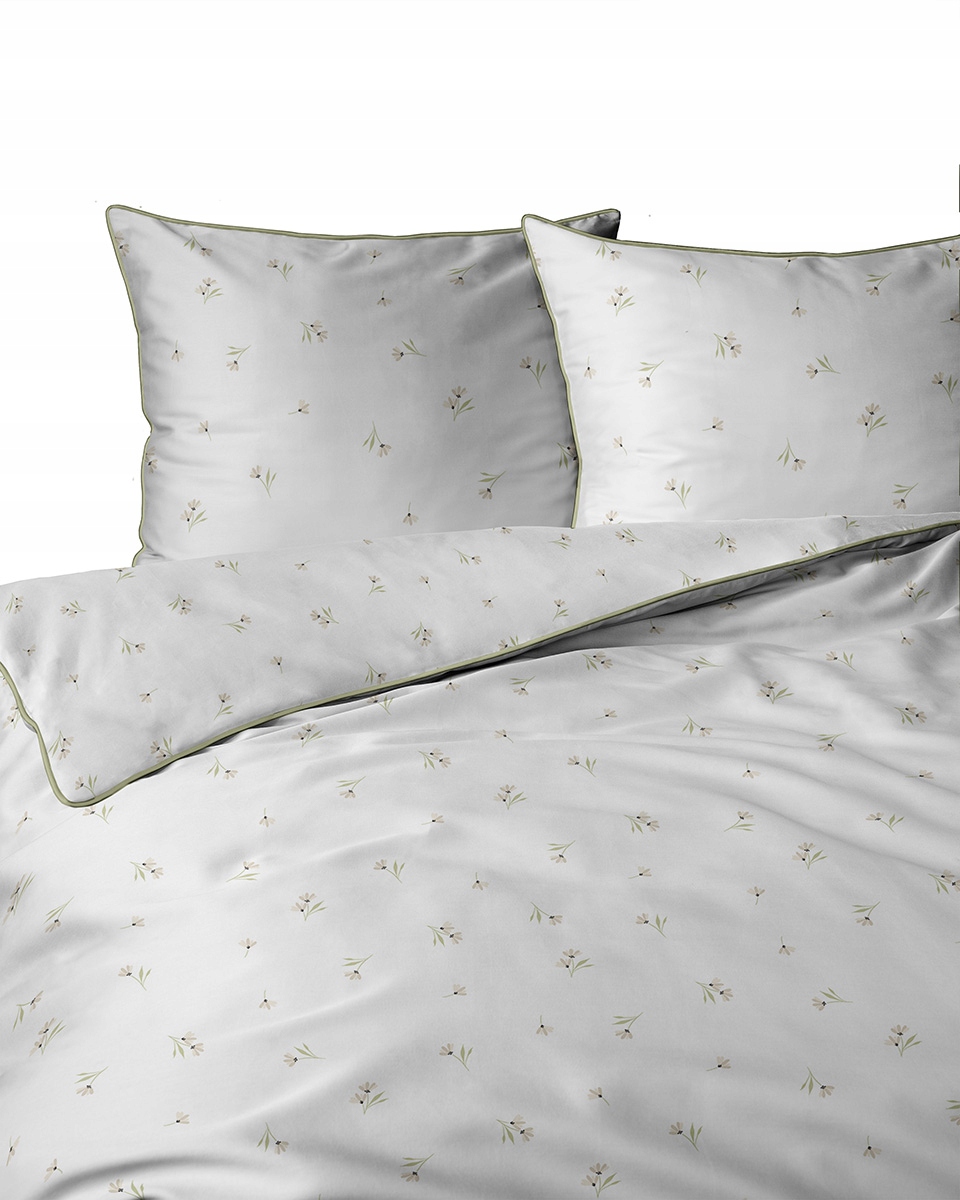 Pościel bawełniana z perkalu z lamówka 220x200 Lame Percale Perkal kwiaty