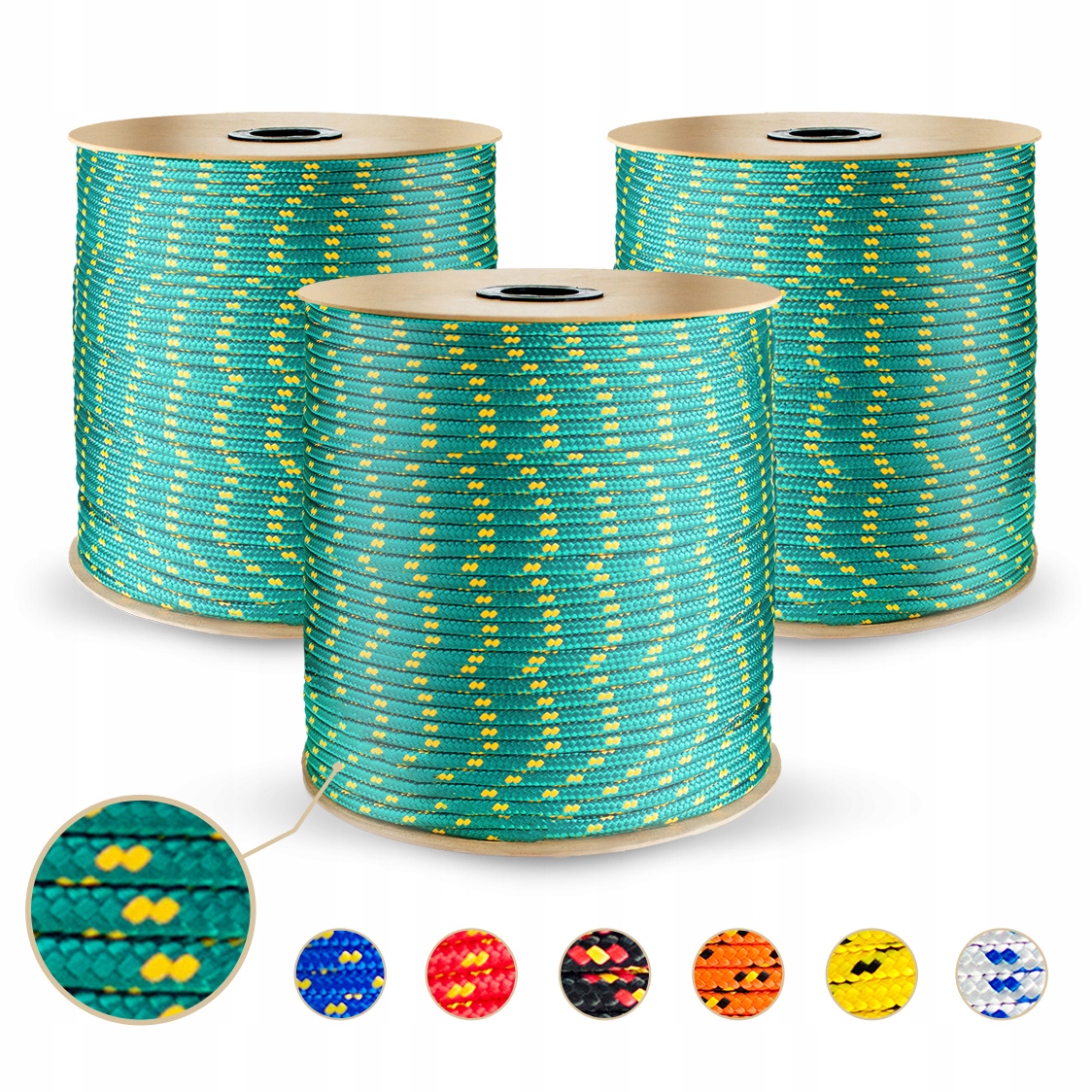 Lina Linka Polipropylenowa 20mm Pleciona uniwersalna Żeglarska ZIELONA 45m