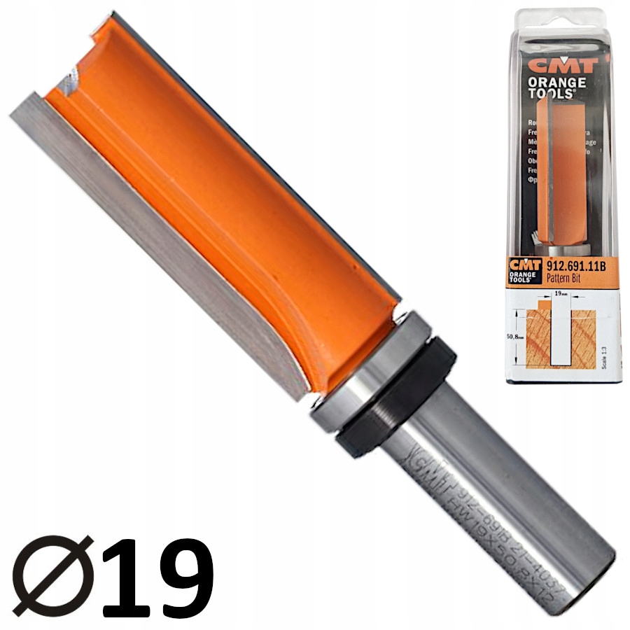 

Frez z górnym łożyskiem D=19 S=12 Cmt 912.691.11B