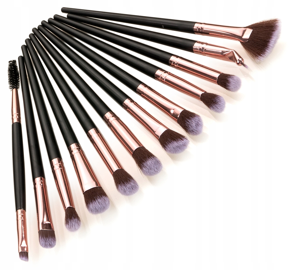 ZESTAW PĘDZLI 12szt PĘDZLE DO MAKIJAŻU make-up